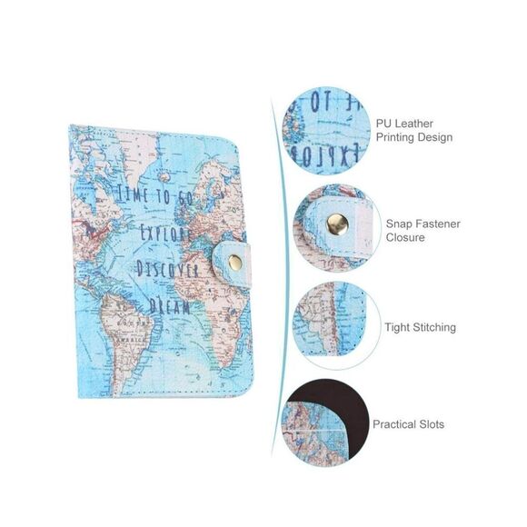 Passport Holder Wallet Protective Premium PU Leather Travel Wallet Passport Cove - Picture 4 of 7